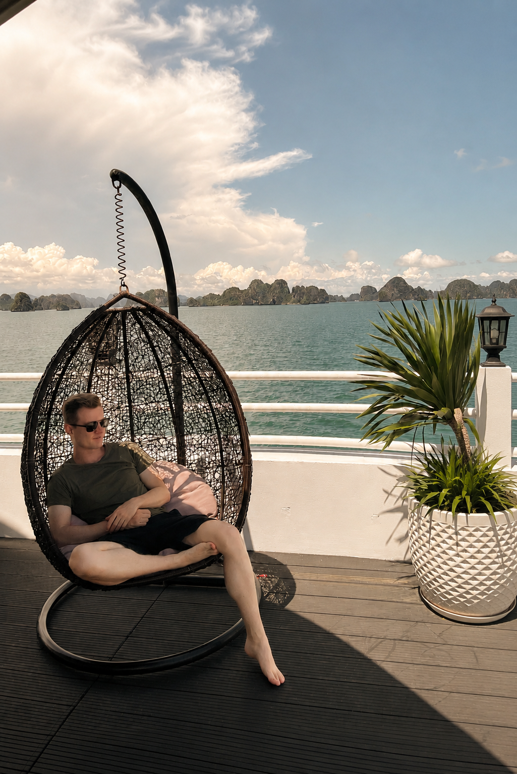 Vojtěch Skala relaxing by the sea