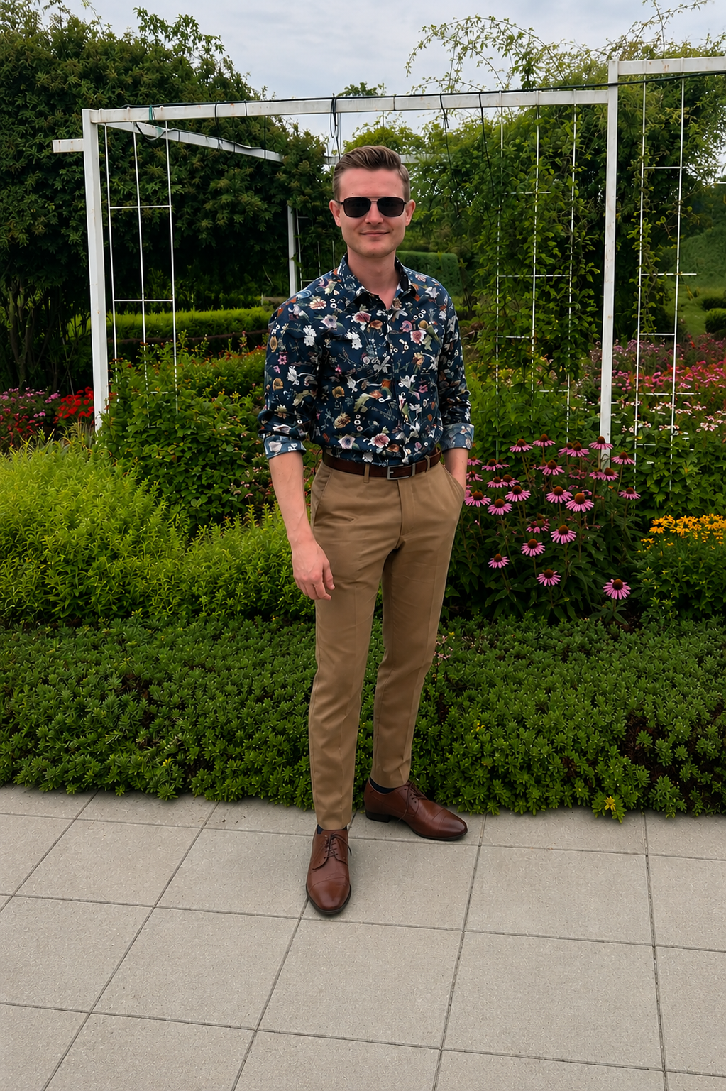 Vojtěch Skala in a garden